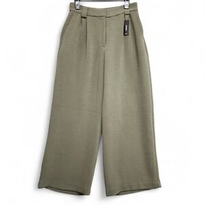 Express Stylist High Waisted Pleated Wide Leg Pant Womens 8R‎ Green NEW w/ Tag